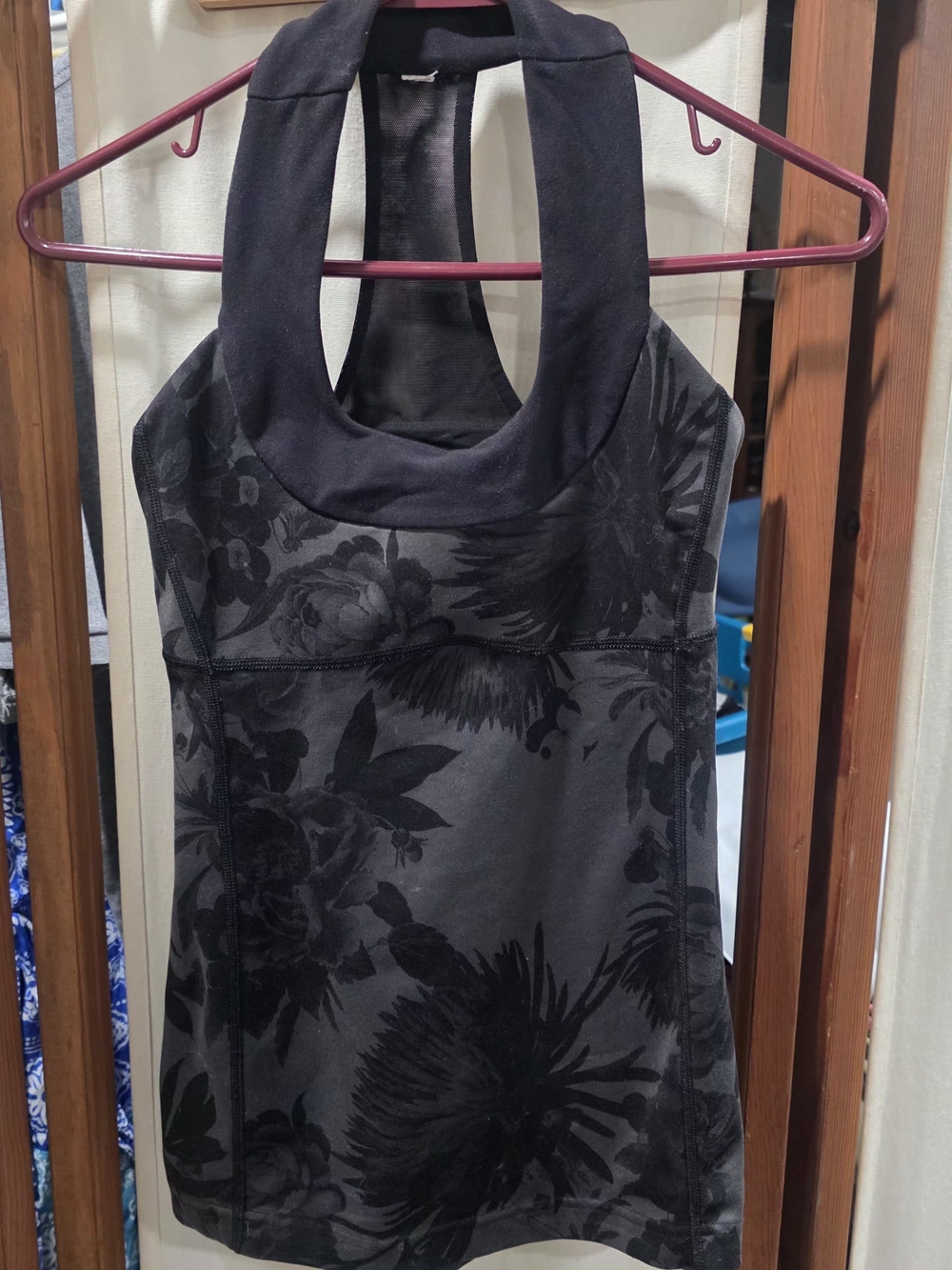 lululemon athletica Black Floral Racerback Tank